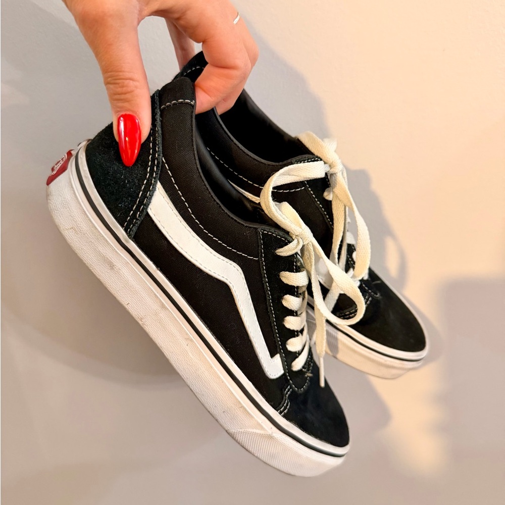 Vans Women's Classic Black and White Sneakers